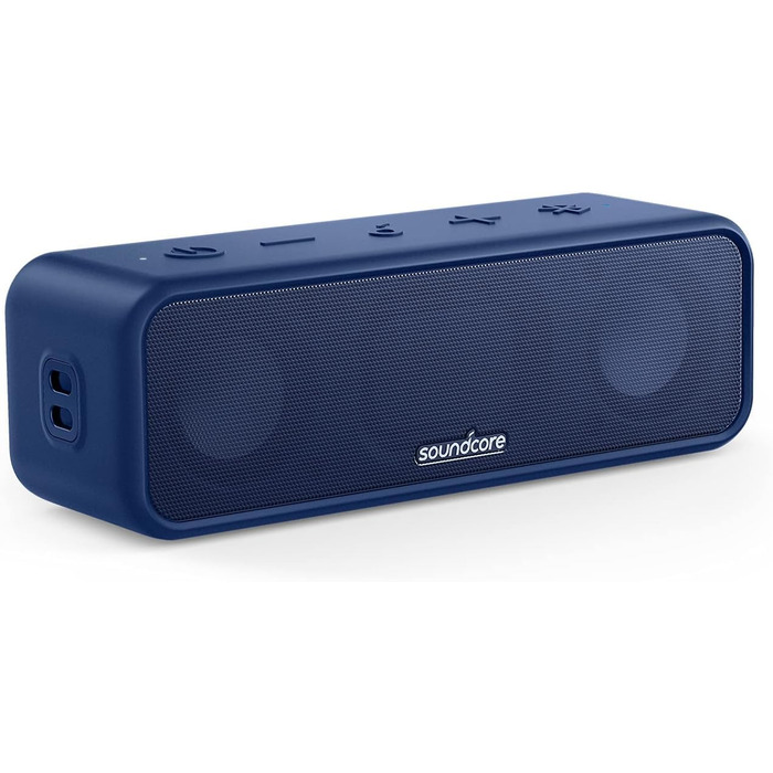 Soundcore 3 Bluetooth колонка: Стереозвук, Titan-драйвер, PartyCast, BassUp, 24 год, IPX7, EQ, чорний