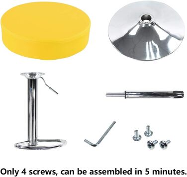 KKTONER Adjustable Height Swivel Bar Stool - SPA, Office, and Task Chair with PU Leather (Yellow)