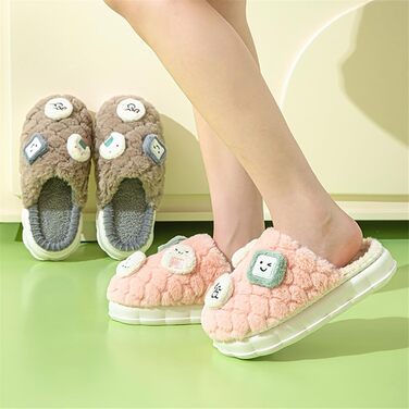 Жіночі та чоловічі домашні тапочки зимові, плюшеві, теплі, з піни, з антиковзким покриттям, рожеві, 42/43 EU, широкі