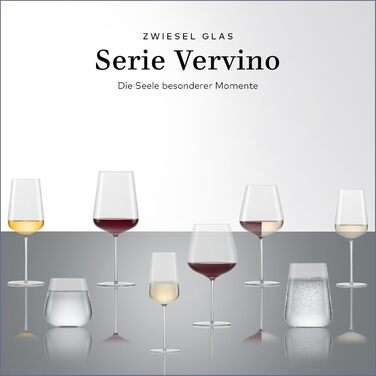 Набір універсальних келихів Zwiesel Glas Vervino 4 шт, тритан-кристал, з мос'єрною точкою, для напоїв, вироблено в Німеччині