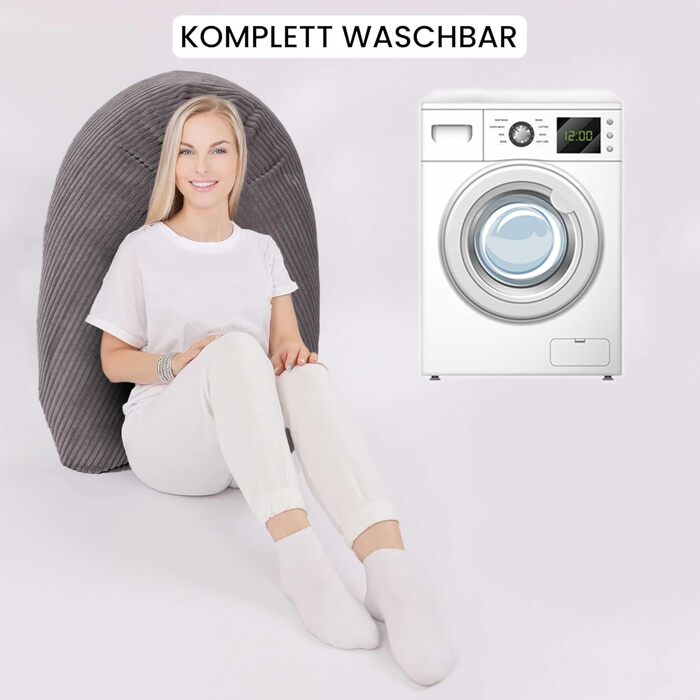 Подушка для годування Amilian Stillkissen XXL 170 см - для вагітних та годуючих матерів - подушка для сну з підголівником та знімним чохлом