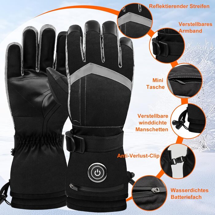 Обогревні рукавички SVPRO 5V 6000mAh - водонепроникні та вітронепроникні рукавички для катання на лижах, полювання, мотоциклів та піших прогулянок