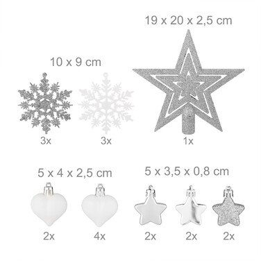 Relaxdays Set of 101 Christmas Baubles