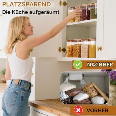 Набір скляних прямокутних контейнерів для зберігання продуктів FoiiLiio з кришкою, 800 мл, 4 шт (12x8x10 см) для цукру, горіхів та круп