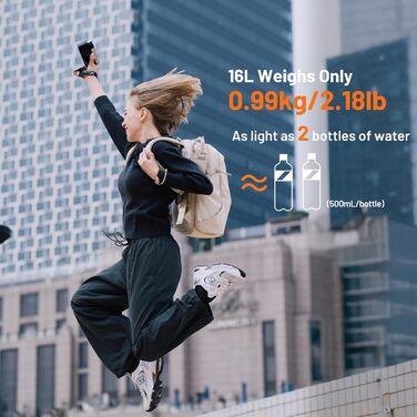 Рюкзак для камери PGYTECH OneGo Lite 16L, чорний, водонепроникний, для фотографів, сумісний з Sony/Canon/Nikon, 14