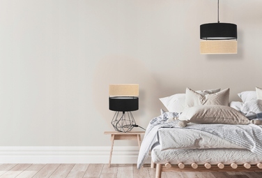 Настільна нічна лампа з абажуром у стилі бохо, джут, 20 см, цоколь E27, LED