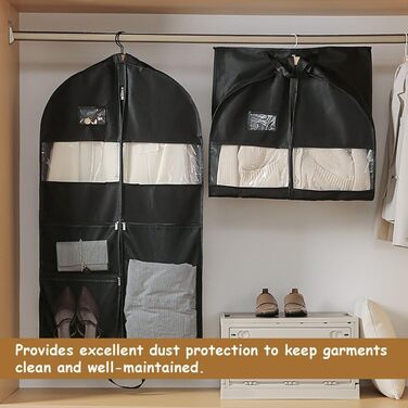 Чохол для одягу URMI, міцний, для подорожей, 2 шт. (24'x 43.3') з 3 кишенями для сорочок, пальто, курток та суконь