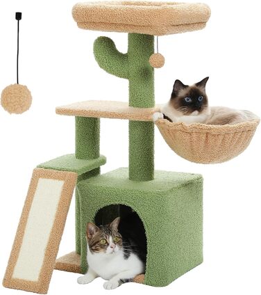 PAWZ Road Дерев'яний кігтеточка для котів з гамаком, 80 см, зелений