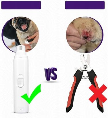 Електричний точило для кігтів собак та котів 3-в-1 з USB-зарядкою, 8000 об/хв, тихе та безпечне, точне шліфування, ергономічне, для малих, середніх та великих тварин