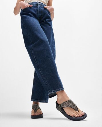 Шльопанці жіночі FitFlop Lulu Glitter Midnight Navy Mix, 43 EU - зручні з підтримкою склепіння стопи