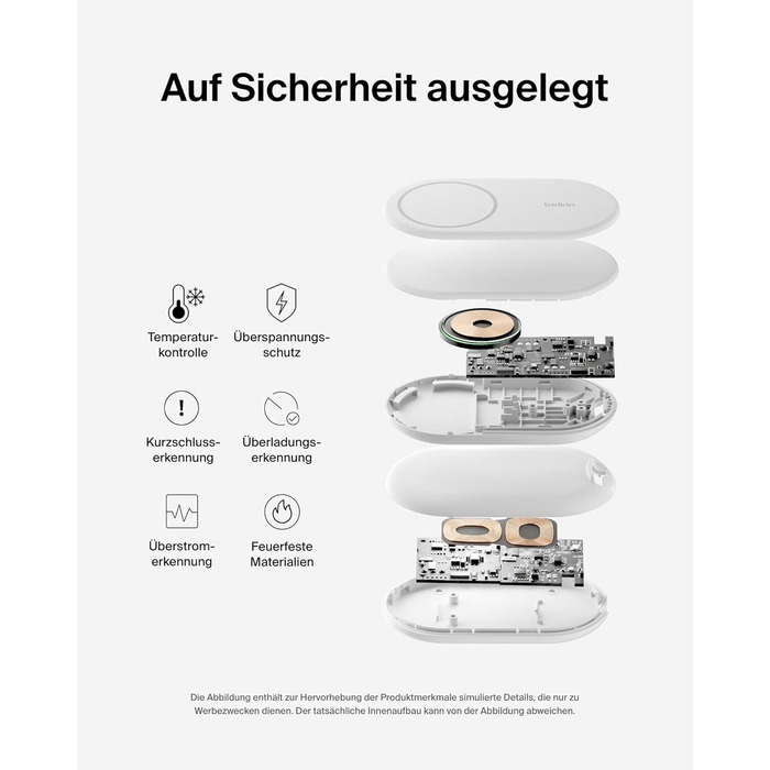 Белкін BoostCharge Магнітний складний бездротовий зарядний пристрій Qi2, 15 Вт, сумісний з MagSafe для iPhone 17, Air, 16, 15, 14, 13, 12, Pixel, з підтримкою Standy-режиму – білий