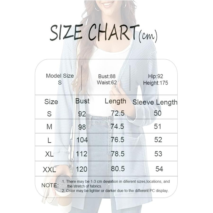 Жіноча в'язана жилетка з довгим рукавом, кардиган, відкритий фасон, стильний пуловер з кишенями, колір персиковий (M)