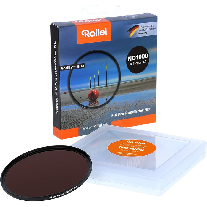 Фільтр Rollei F:X Pro Rundfilter 72mm ND 1000 - нейтральний сірий фільтр з Gorilla Glass, 10 ступенів затемнення