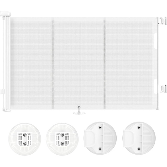 Adjustable Baby Gate with Lock - Expandable Pet & Baby Safety Fence, 150cm Wide, 83cm High, No Drill Installation, Automatic Latch