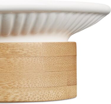 Набір для ванної кімнати Relaxdays, 4 предмети: мильниця, дозатор мила, стакан для зубної щітки, бамбукова підставка, кремовий, 10 x 14 x 20 см