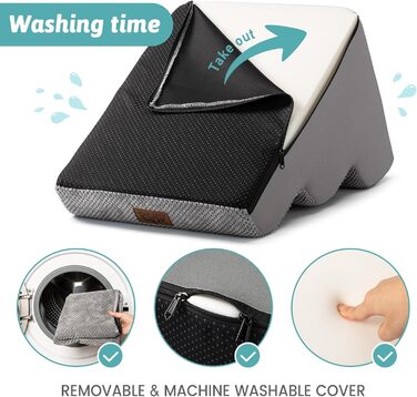 Сходинки для собак маленьких порід 40 см, сходи для домашніх тварин на диван з високощільним губчастим наповнювачем, сходинки для собак з пральною кришкою та неслизьким дном, 40x57x40 см, 3 сходинки