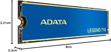 SSD ADATA Legend 710 512GB M.2 PCIe Gen3x4 NVMe 1.4 - Швидкість 2400/1800 MB/s, AES-256 шифрування