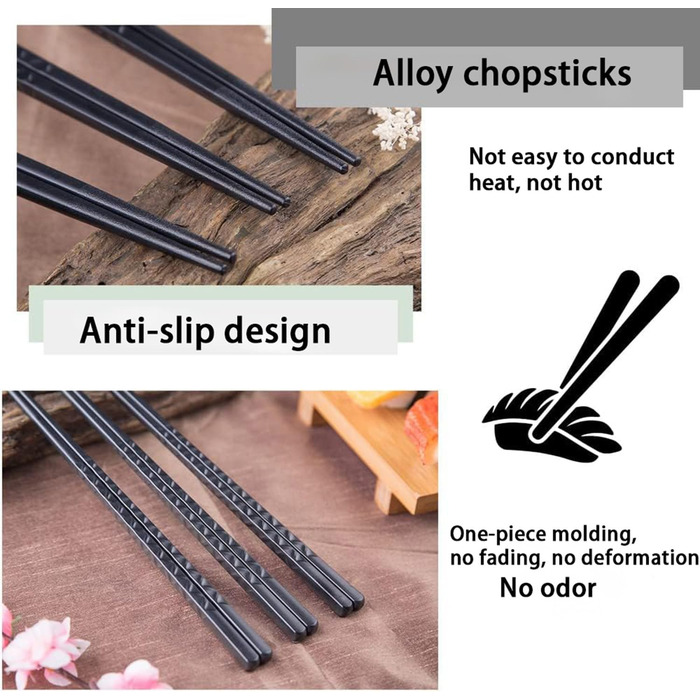 Набір для суші: 2 тарілки, 2 миски для соусу, 2 пари паличок та підставки, чорний