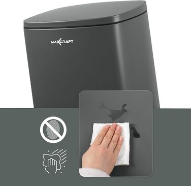 Сталевий відро для сміття з педаллю, 50 літрів, з внутрішнім відром з пластику, з м'яким закриттям, для кухні, ванної кімнати або офісу, сірий колір