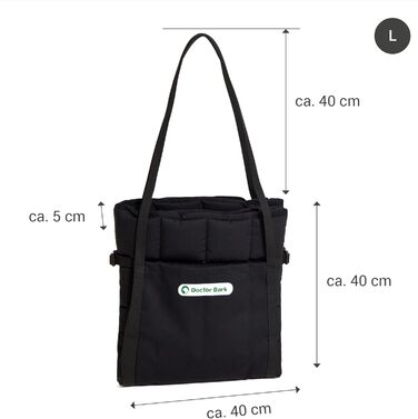Сумка для подорожей з собакою Doctor Bark, зручна ковдра, підходить для алергіків, прання при 95°C, розміри (Large, Чорний)