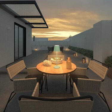 Світлодіодний акумуляторний настільний світильник K-Bright з димером, зелений (2 шт.) | Для дому та вулиці | Тепле біле світло 3000K | Зарядна станція