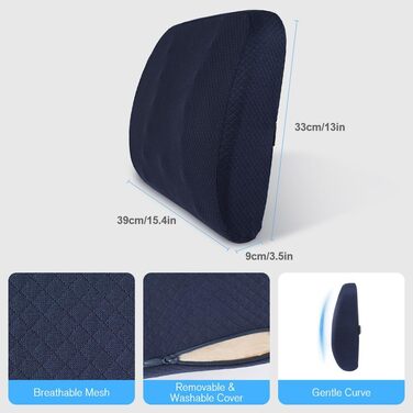 Подушка для сидіння Ainiv, ергономічна подушка з memory foam для офісного крісла, інвалідного візка, автокрісла (Блакитна)