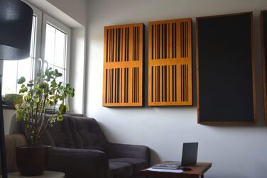 Акустична панель Bluetone Acoustics Slat AbFuser для звукопоглинання та дифузії, біла (100x50x11 см)