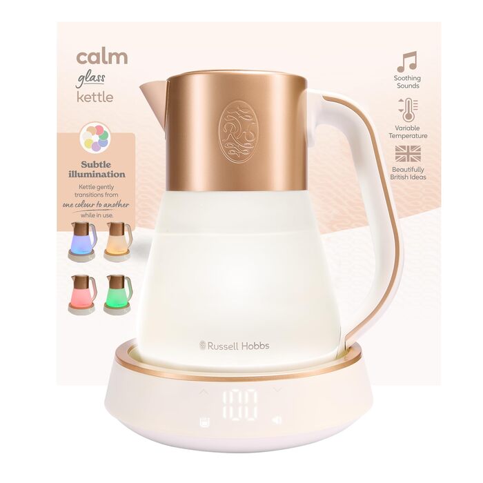 Електричний чайник Russell Hobbs Calm з регулюванням температури (1,7л, 40-100°C, LED-підсвітка, безшумна технологія) 27450-70