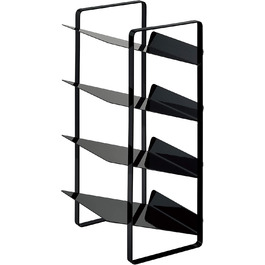 Yamazaki 4304 Tower Bottle Rack, White, Steel, Minimalist, 20 x 20.5 x 40 cm (Black)