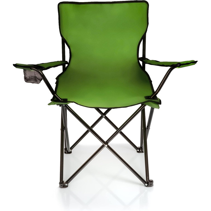 Крісло для риболовлі BigDean - складане риболовне крісло з підстаканником та сумкою, зелене