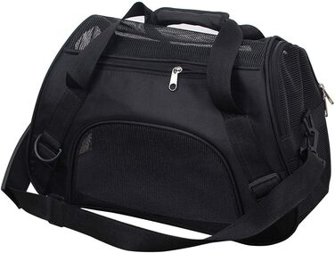 Транспортна сумка для котів та собак Levoberg: комфортна, для подорожей, 47x30x23 см, чорна