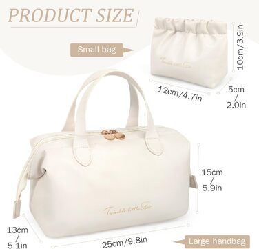 Набір косметичок для жінок: великі, малі, для подорожей, органайзер для макіяжу, beige (PU)