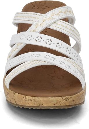 Босоніжки жіночі Skechers Beverlee Tiger Posse на танкетці, білі - 39 EU (широкі)