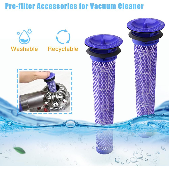 Акумулятор для пилососа Dyson V8 (21.6V, 4500mAh, Li-ion) з 2 фільтрами