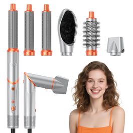 Air Styler Hair Stylers Airbrush 5-в-1: мультистайлер, фен-щітка, 800W, для об'єму, локонів, випрямлення та сушіння волосся (срібний)