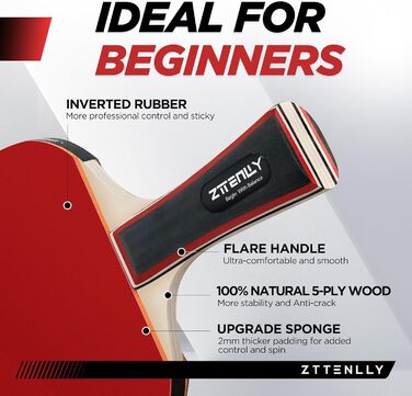 Набір для пінг-понгу з ракетками (2 або 4 шт) та м'ячами | Набір для гри в настільний теніс для 4 гравців | Зручний кейс | Покращений контроль, липка гума