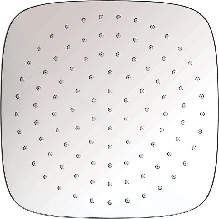 aquaSu® Overhead Shower Offertio with 1 Spray Pattern | Square | Chrome | 50 x 50 cm Spray Plate | with Ball Joint | Anti-limescale Nozzles | Standard Thread: 1/2 | Wellness Rain Shower | 72278 0 (Oliva - 25 cm)