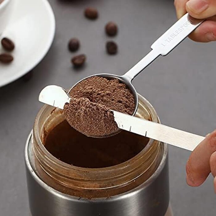 CHFYIJYHM Stackable Measuring Cups Kitchen Measuring Spoon Set Stainless Steel Teaspoon/Tablespoon Home Measuring Cups and Spoon Set (Coffee Spoon)