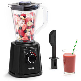 Блендер стаціонарний Moulinex Perfect Mix+ LM88A8, 1200 Вт, 1,5 л, 3 програми (смузі, подрібнення льоду, автозчищення), тританова чаша, чорний