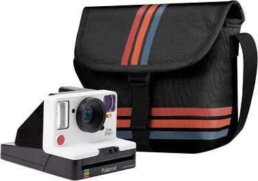 Чохол Fintie для камери Polaroid Now/Now+ Gen 2 I-Type, Polaroid Originals OneStep+/Onestep 2, з тканини, з регульованим ременем та внутрішньою кишенею, чорний з смугою