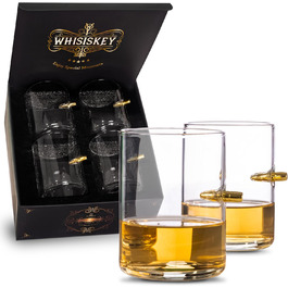 Набір склянок для віскі Whisiskey Whisky - 4 склянки, 310 мл, класичний дизайн, подарунковий набір для чоловіків