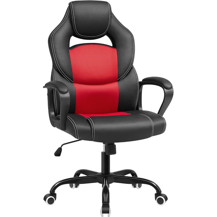 Офісний стілець SONGMICS з регулюванням висоти, поворотний, чорний, міцний та довговічний, OBG21B, 52 x 53 x 122 см