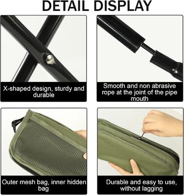 Складаний туристичний стільчик-рюкзак: легкий, компактний, міцний (до 120 кг). Чорний, 31 см. Ідеально для риболовлі, пікніків та відпочинку на природі.