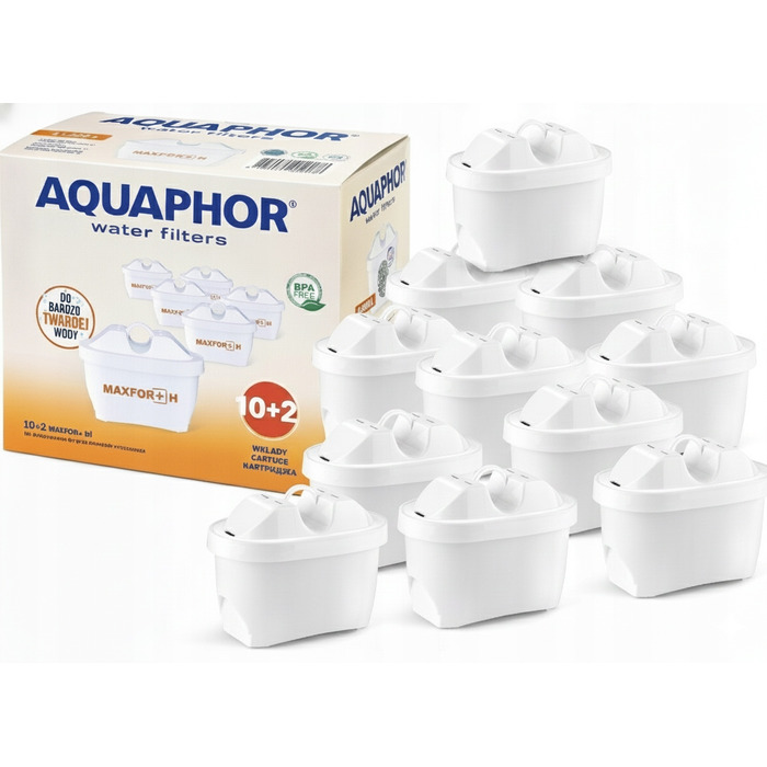 Смінні фільтрувальні картриджі для глечика Aquaphor Maxfor+ H, 12 шт.