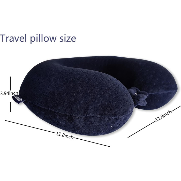 Подушка для шиї з Memory Foam, зручна у подорожах, U-подібна, підтримує шию та голову, знівелює втому, портативна, для літаків, поїздів, автомобілів, блакитна