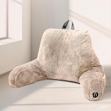 Лежанка-підголівник Nestlé Pelz: стильне крісло-лежак для читання в ліжку, штучне хутро, з підлокітниками, для дорослих та дітей