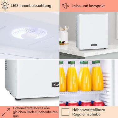 Klarstein Mini холодильник для кімнати 23L: міні-холодильник для напоїв та косметики, міні-бар, тихий холодильник з регульованою полицею, компактний холодильник для догляду за шкірою 5-15°C