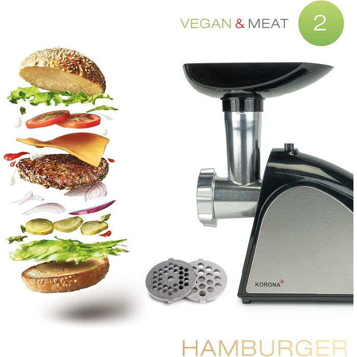 Korona 25200 Stainless Steel Meat Grinder & Food Filler Attachment - 400W | For Meat, Sausage, Kebabs & Pastries