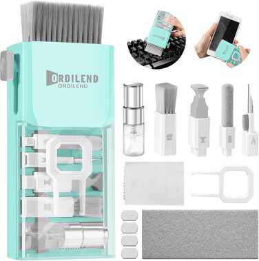 Набір для чищення клавіатури та гаджетів Ordilend: щітка, спрей, для ноутбука, телефону, iPad, монітора