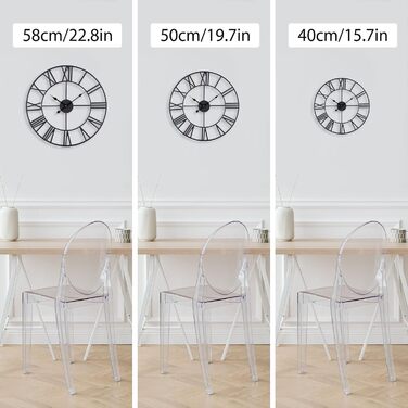 ACCSHINE Wall Clock Large No Ticking Noise Silent 40cm Roman Numerals Quartz Battery Operated Wall Clock Easy to Read for Living Room Kitchen Bedroom Office School